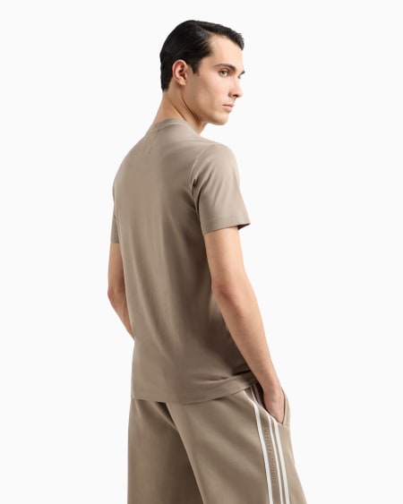 Armani Camiseta De Punto De Algodón Pima Con Estampado De Logotipo