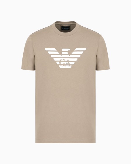 Armani Camiseta De Punto De Algodón Pima Con Estampado De Logotipo