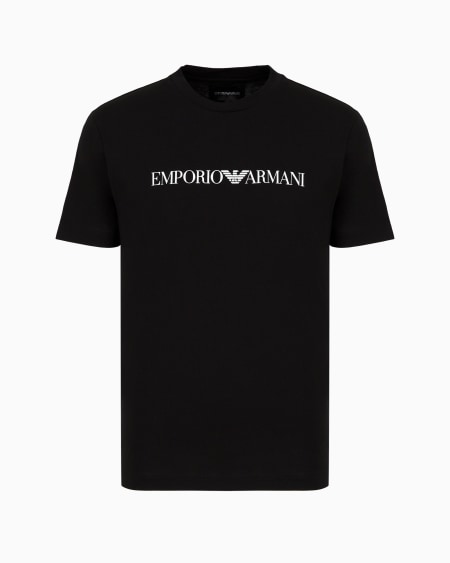 Armani Camiseta de punto de algodón pima con estampado de logotipo