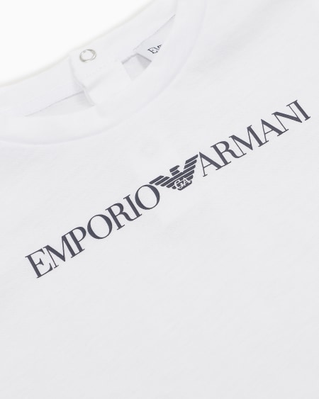 Armani Camiseta De Punto De Algodón Pima Con Logotipo