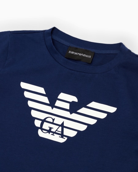 Armani Camiseta De Punto De Algodón Pima Con Logotipo