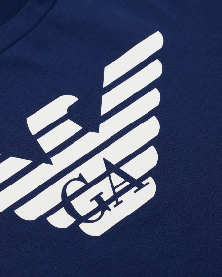 Armani Camiseta De Punto De Algodón Pima Con Logotipo