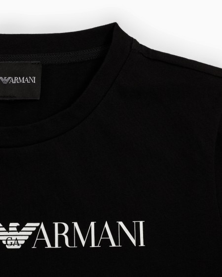 Armani Camiseta De Punto De Algodón Pima Con Logotipo