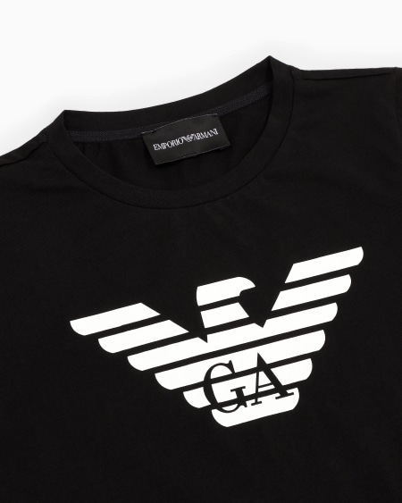 Armani Camiseta De Punto De Algodón Pima Con Logotipo