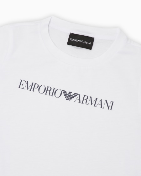 Armani Camiseta De Punto De Algodón Pima Con Logotipo