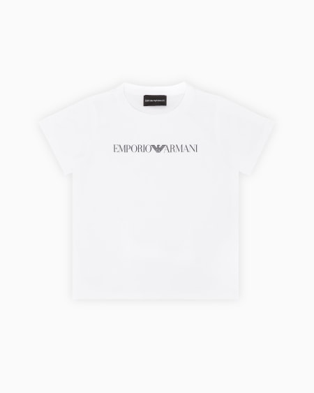 Armani Camiseta De Punto De Algodón Pima Con Logotipo