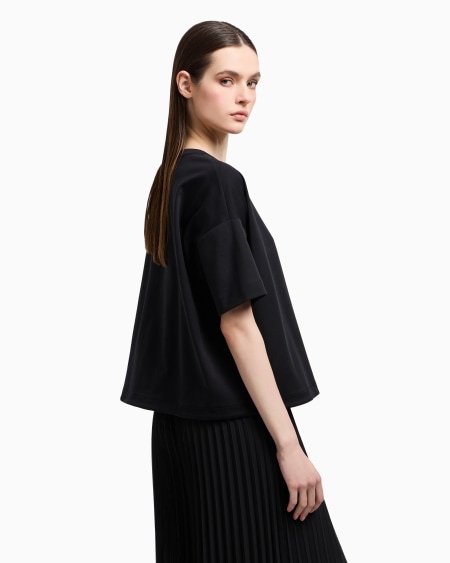 Armani Camiseta De Punto De Algodón Supima Con Bolsillo De Parche Con Logotipo