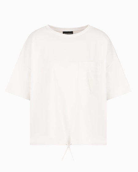 Armani Camiseta de punto de algodón Supima con bolsillo de parche con logotipo