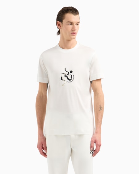 Armani Camiseta De Punto De Mezcla De Lyocell Con Bordado ASV