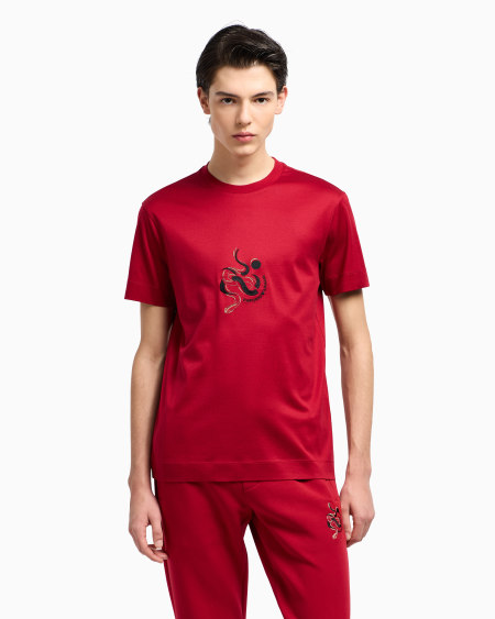 Armani Camiseta De Punto De Mezcla De Lyocell Con Bordado ASV