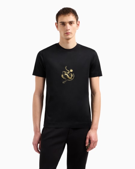 Armani Camiseta De Punto De Mezcla De Lyocell Con Bordado ASV