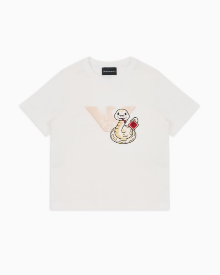 Armani Camiseta de punto de mezcla de lyocell con estampado de serpiente ASV