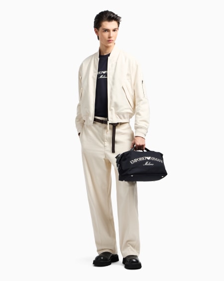 Armani Camiseta De Punto De Mezcla De Lyocell Con Logotipo Bordado ASV