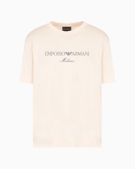 Armani Camiseta de punto de mezcla de lyocell con logotipo bordado ASV