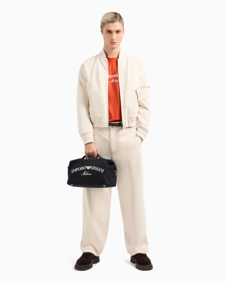 Armani Camiseta De Punto De Mezcla De Lyocell Con Logotipo Bordado ASV