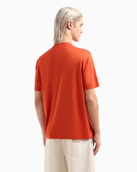 Armani Camiseta De Punto De Mezcla De Lyocell Con Logotipo Bordado ASV