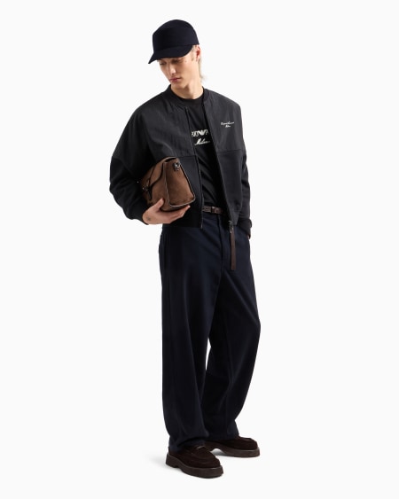 Armani Camiseta De Punto De Mezcla De Lyocell Con Logotipo Bordado ASV