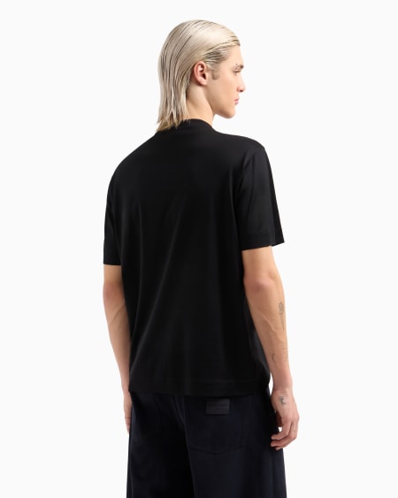 Armani Camiseta De Punto De Mezcla De Lyocell Con Logotipo Bordado ASV