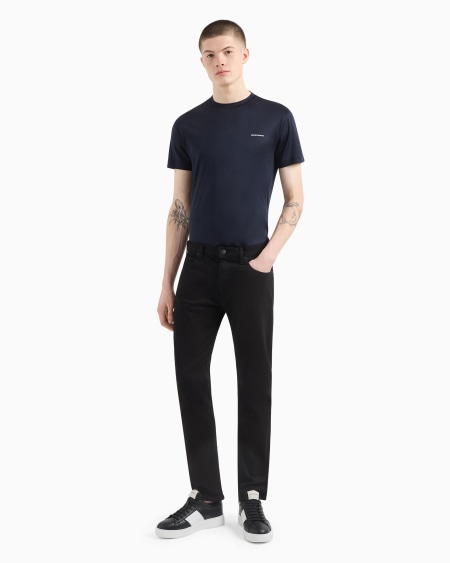 Armani Camiseta De Punto De Mezcla De Lyocell Con Micrologotipo Con Inscripción ASV