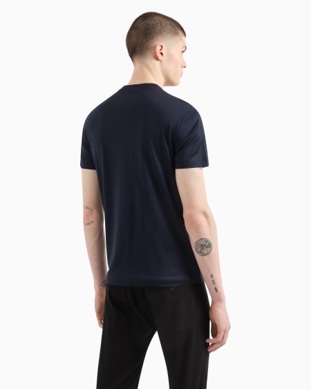 Armani Camiseta De Punto De Mezcla De Lyocell Con Micrologotipo Con Inscripción ASV