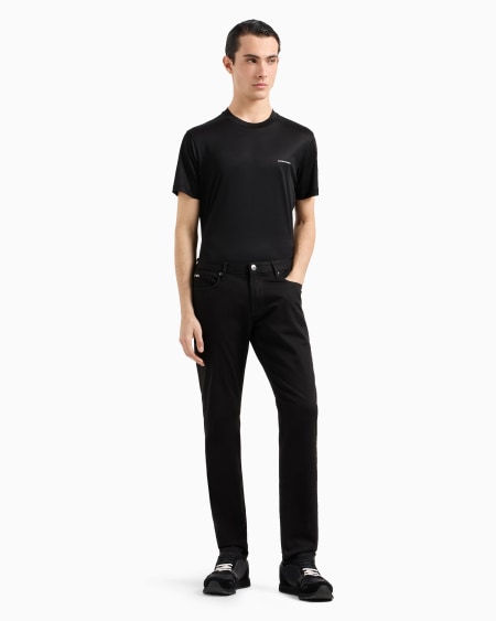 Armani Camiseta De Punto De Mezcla De Lyocell Con Micrologotipo Con Inscripción ASV