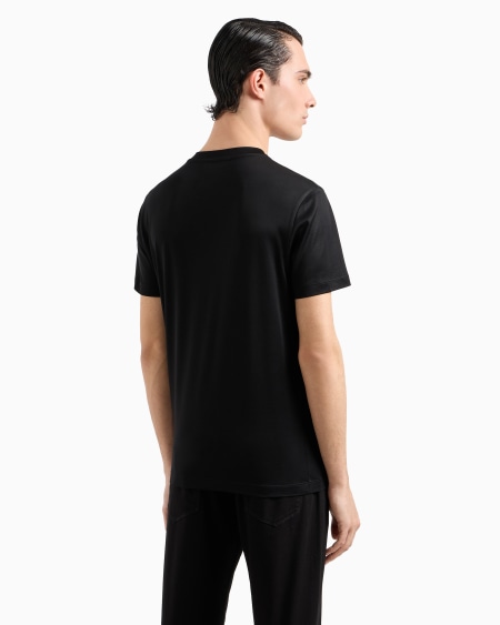 Armani Camiseta De Punto De Mezcla De Lyocell Con Micrologotipo Con Inscripción ASV