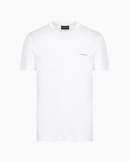 Armani Camiseta de punto de mezcla de lyocell con micrologotipo con inscripción ASV