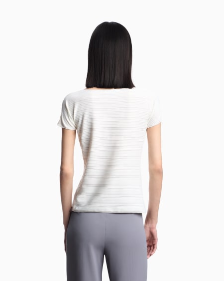 Armani Camiseta De Punto De Nailon Elástico Con Motivo En Tejido Jacquard