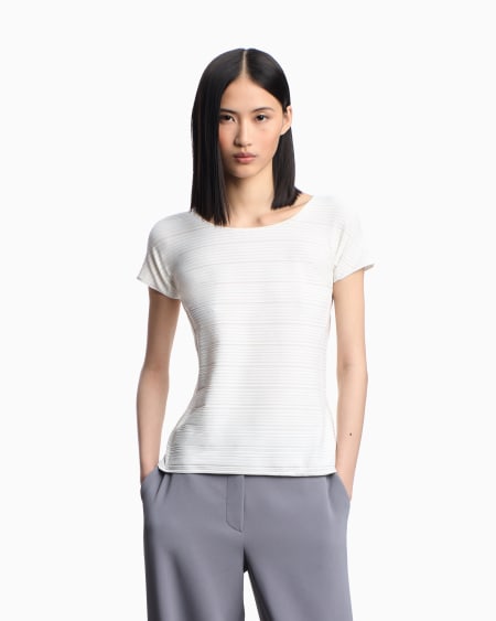 Armani Camiseta De Punto De Nailon Elástico Con Motivo En Tejido Jacquard