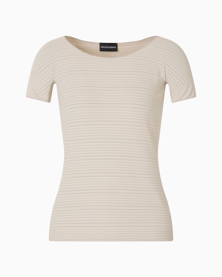 Armani Camiseta de punto de nailon elástico con motivo en tejido jacquard