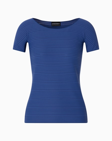 Armani Camiseta de punto de nailon elástico con motivo en tejido jacquard