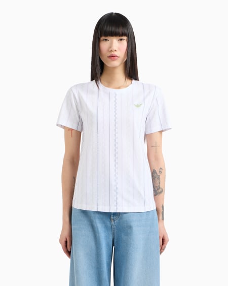 Armani Camiseta De Punto Elástico Con Estampado Integral