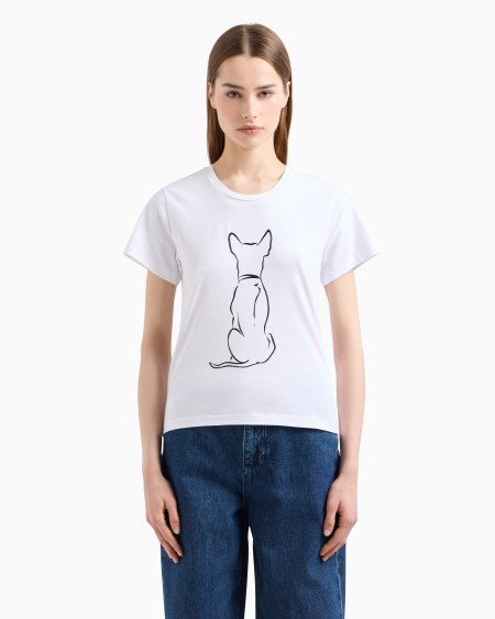 Armani Camiseta De Punto Elástico Con Estampado We Love Dogs #27
