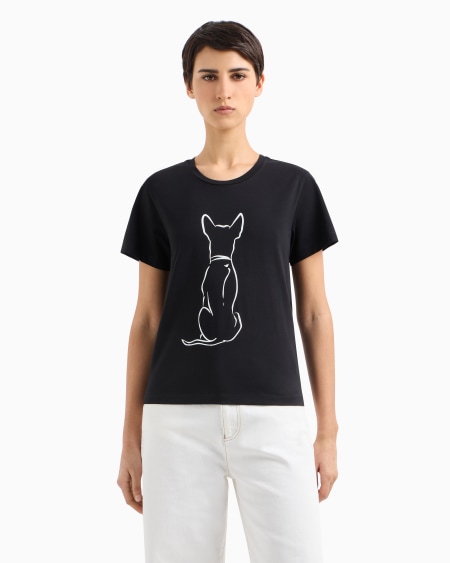 Armani Camiseta De Punto Elástico Con Estampado We Love Dogs #27