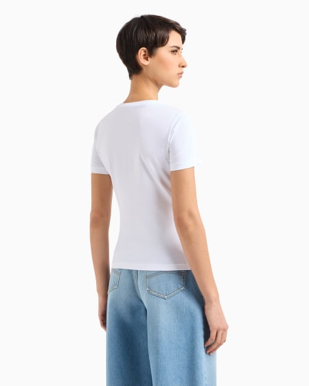 Armani Camiseta De Punto Elástico Con Logotipo De Microtachuelas
