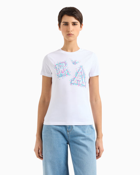 Armani Camiseta De Punto Elástico Con Logotipo De Microtachuelas