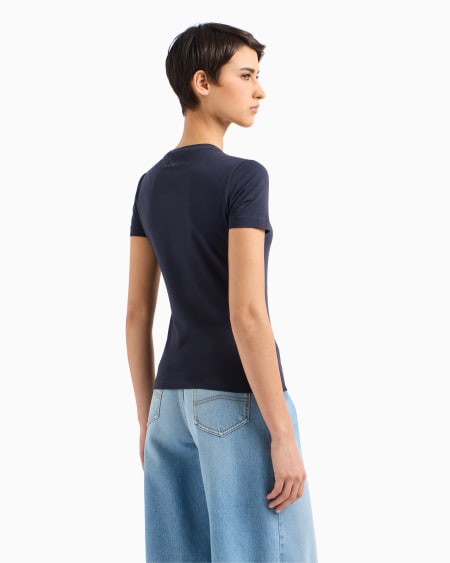Armani Camiseta De Punto Elástico Con Logotipo De Microtachuelas