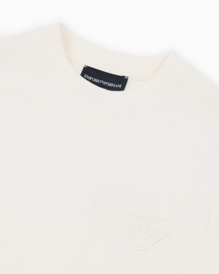 Armani Camiseta De Punto Interlock Con Logotipo Bordado
