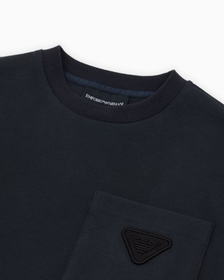 Armani Camiseta De Punto Interlock Con Logotipo Bordado