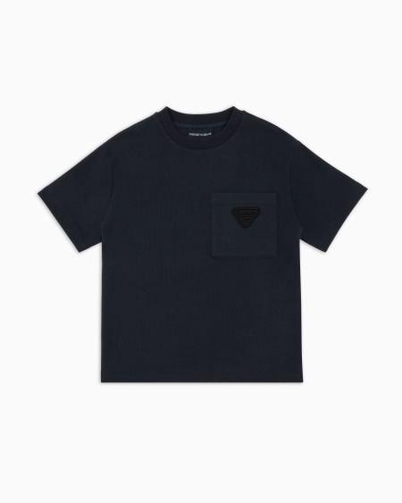 Armani Camiseta De Punto Interlock Con Logotipo Bordado