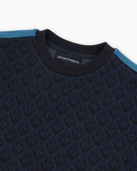 Armani Camiseta De Punto Jacquard Con Motivo Integral De águila