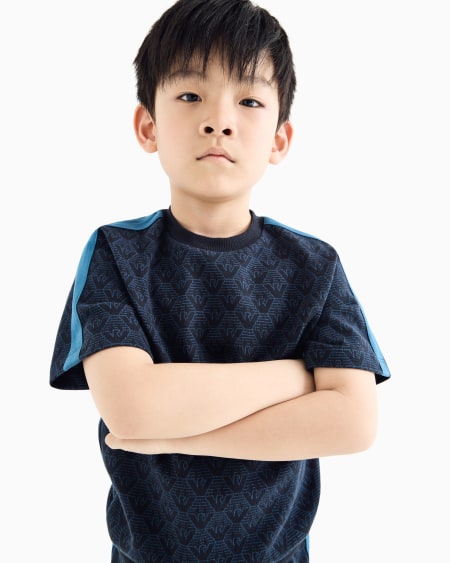 Armani Camiseta De Punto Jacquard Con Motivo Integral De águila