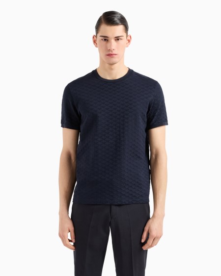 Armani Camiseta De Punto Jacquard Mercerizado Con águila Integral
