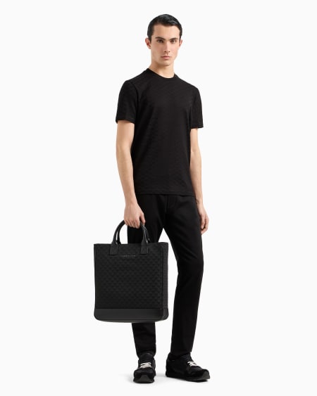 Armani Camiseta De Punto Jacquard Mercerizado Con águila Integral