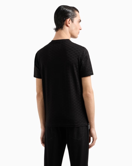 Armani Camiseta De Punto Jacquard Mercerizado Con águila Integral