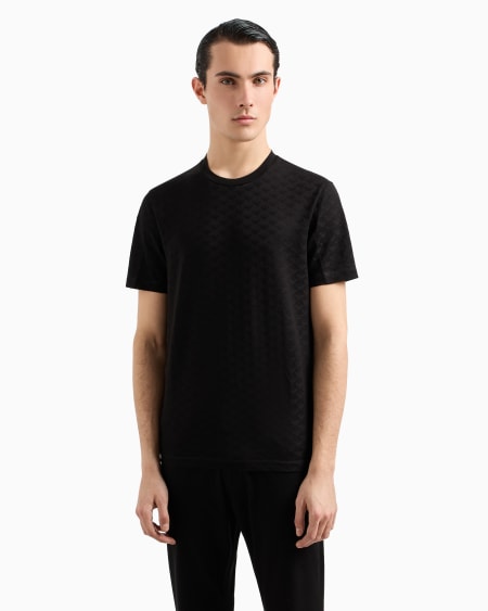 Armani Camiseta De Punto Jacquard Mercerizado Con águila Integral