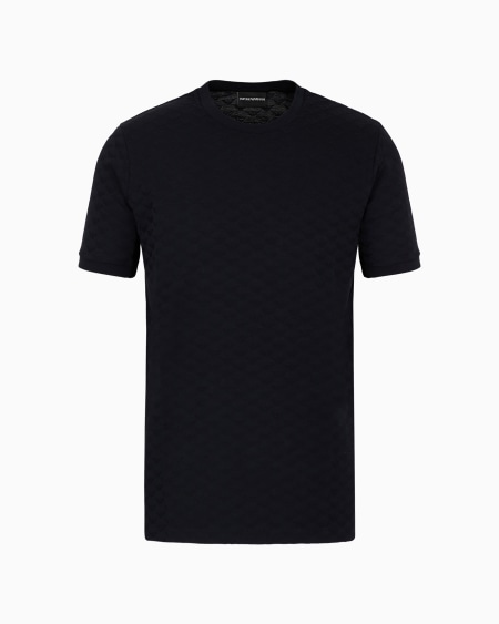 Armani Camiseta de punto jacquard mercerizado con águila integral