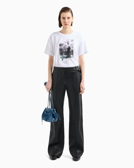 Armani Camiseta De Punto Ligero De Algodón Con Estampado Fotográfico