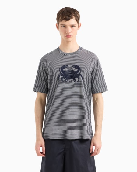 Armani Camiseta De Punto Milrayas Con Bordado Seaside