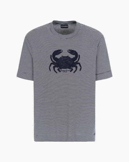 Armani Camiseta de punto milrayas con bordado Seaside